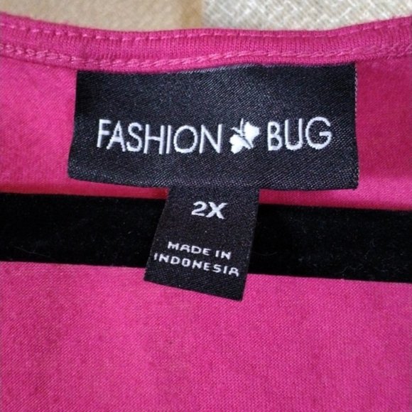 Fashion Bug Tiered Tank Top Fuchsia/Magenta Size 2x - Picture 3 of 4